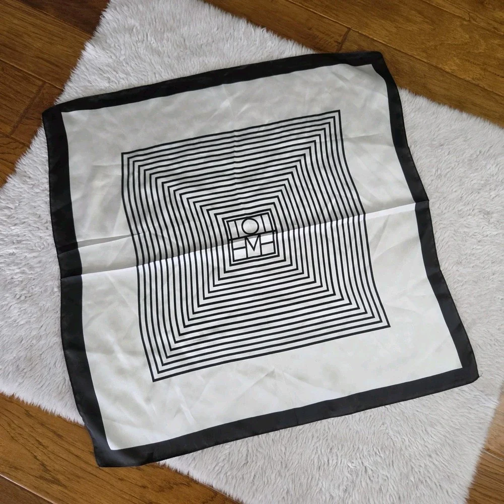 Toteme Satin Scarf Black White